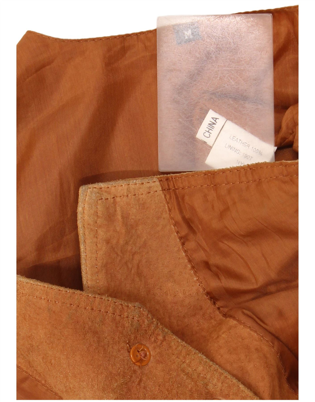 Gilet en daim vintage pour homme en cuir marron moyen