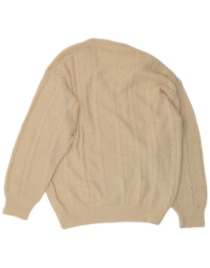 VINTAGE Pull col V pour homme IT 54 XL Beige
