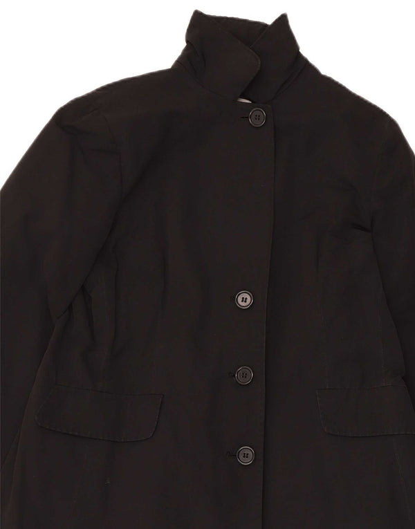 Aspesi Womens Overcoat UK 18 XL Black Cotton