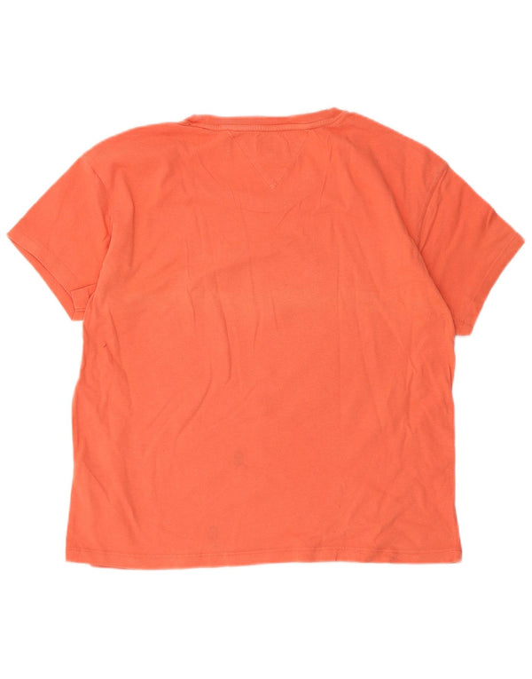 Tommy Hilfiger T-shirt graphique pour femme UK 12 Orange moyen Coton