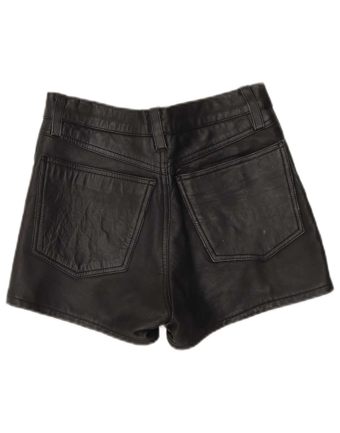 Short en cuir femme vintage W26 petit cuir noir