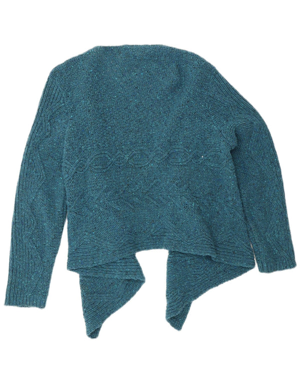 Blarney Woollen Mills Pull cardigan asymétrique pour femme UK 14 Large Bleu