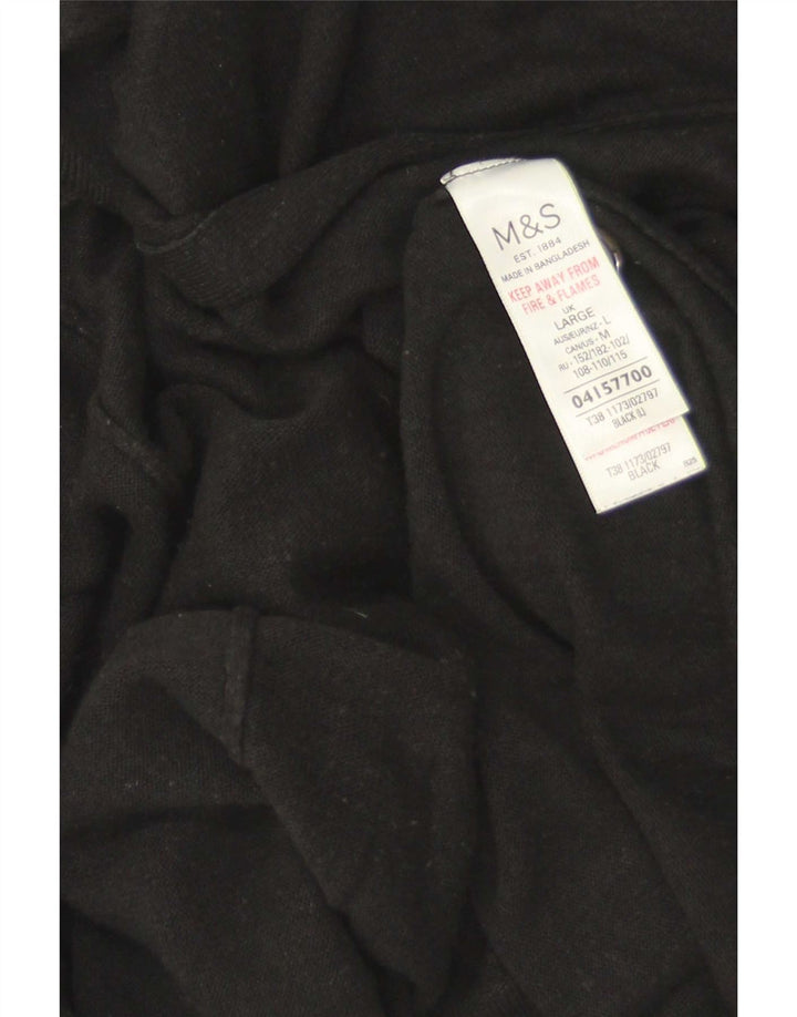Marks & Spencer Haut cardigan ouvert à manches courtes pour femme UK 16 Large Noir