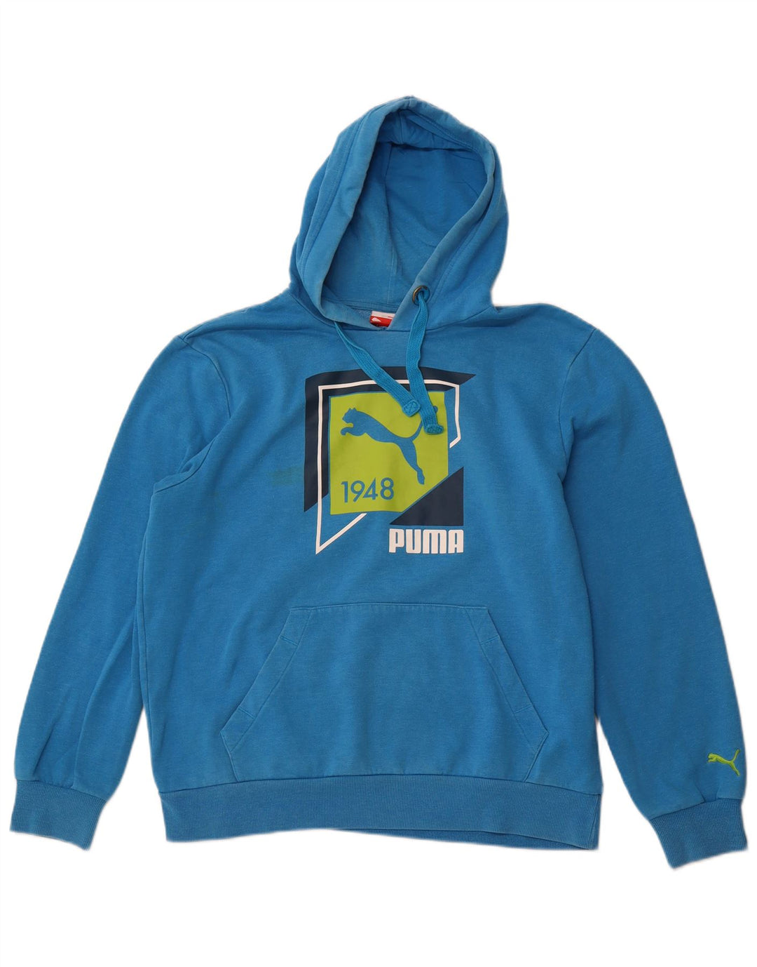 PUMA Pull à capuche graphique pour hommes, grand, bleu