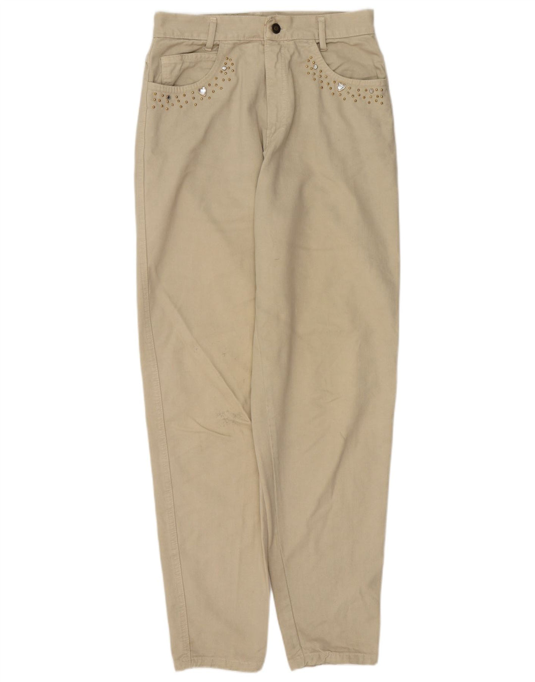 VINTAGE Jean fuselé femme W28 L32 Beige