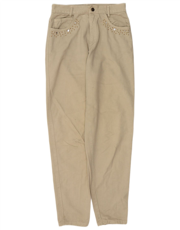 VINTAGE Jean fuselé femme W28 L32 Beige