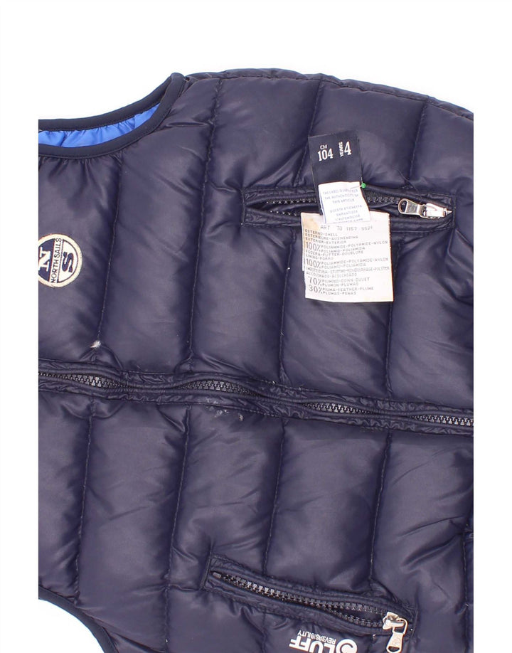 North Sails Gilet matelassé réversible pour garçon 3-4 ans Bleu marine Polyester