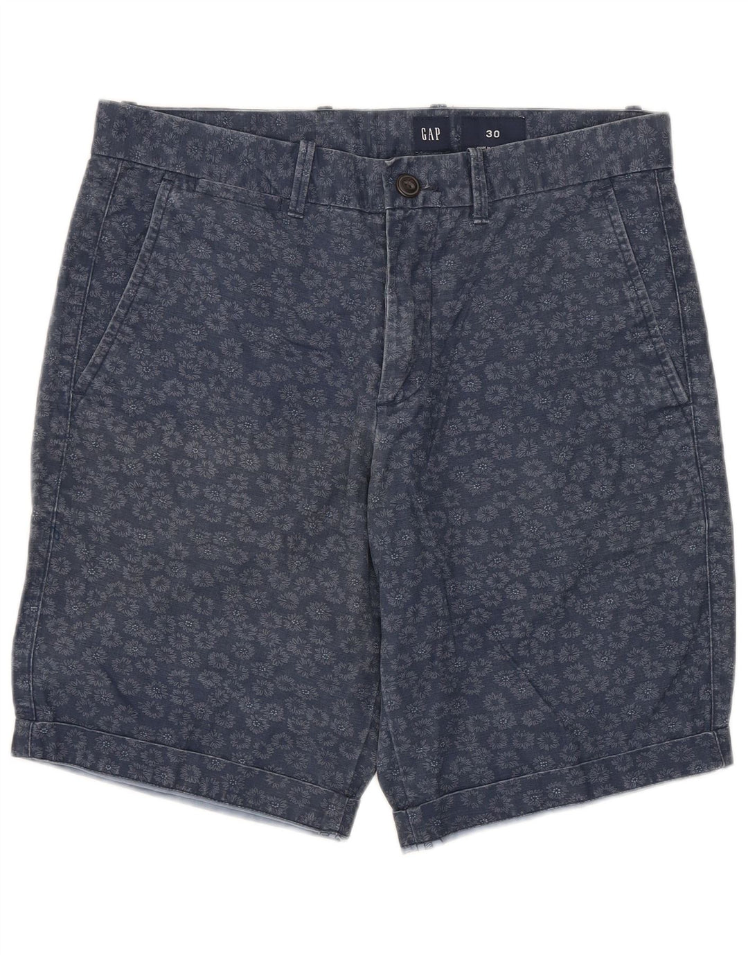 GAP Short Chino Homme W30 Coton Floral Bleu Marine Moyen
