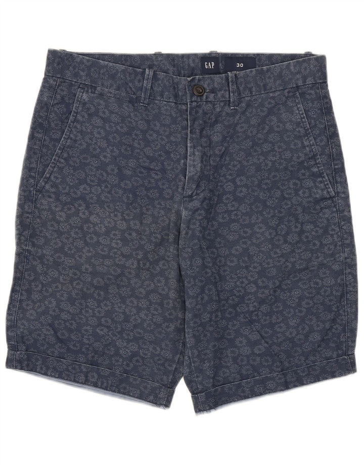GAP Short Chino Homme W30 Coton Floral Bleu Marine Moyen