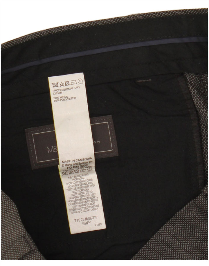 Marks & Spencer Pantalon de costume coupe classique pour homme W34 L31 Gris laine
