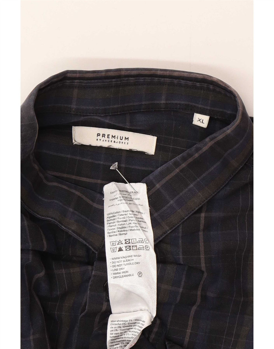 Jack & Jones Chemise Homme XL Bleu Marine Carreaux Coton