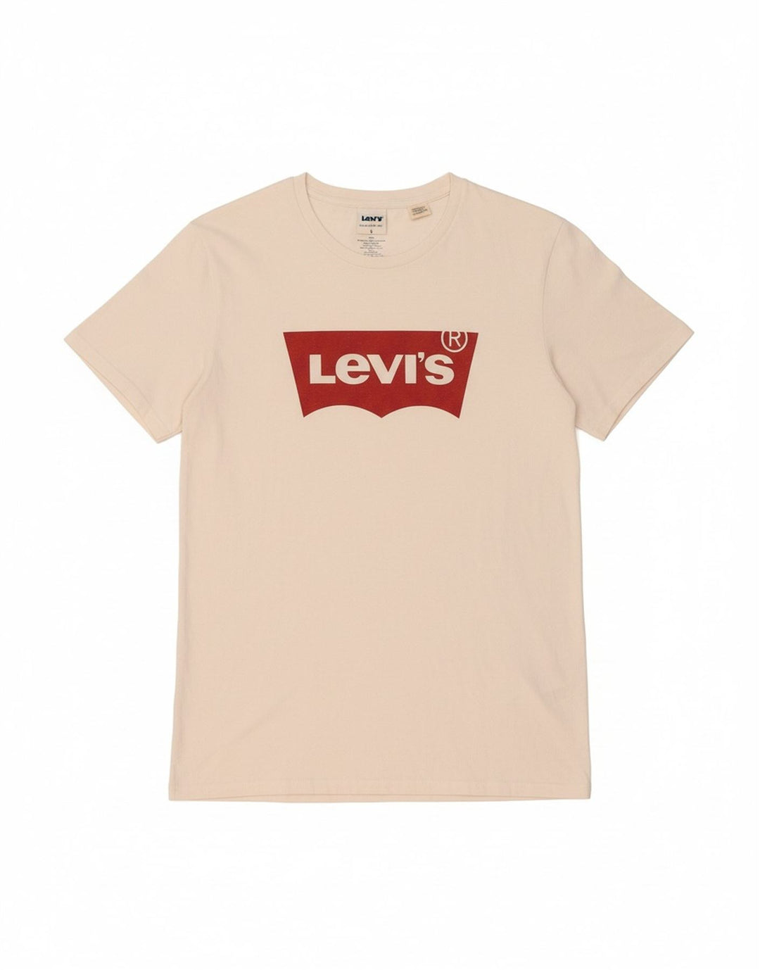 LEVI'S Womens Graphic T-Shirt Top UK 14 Medium Off White Cotton