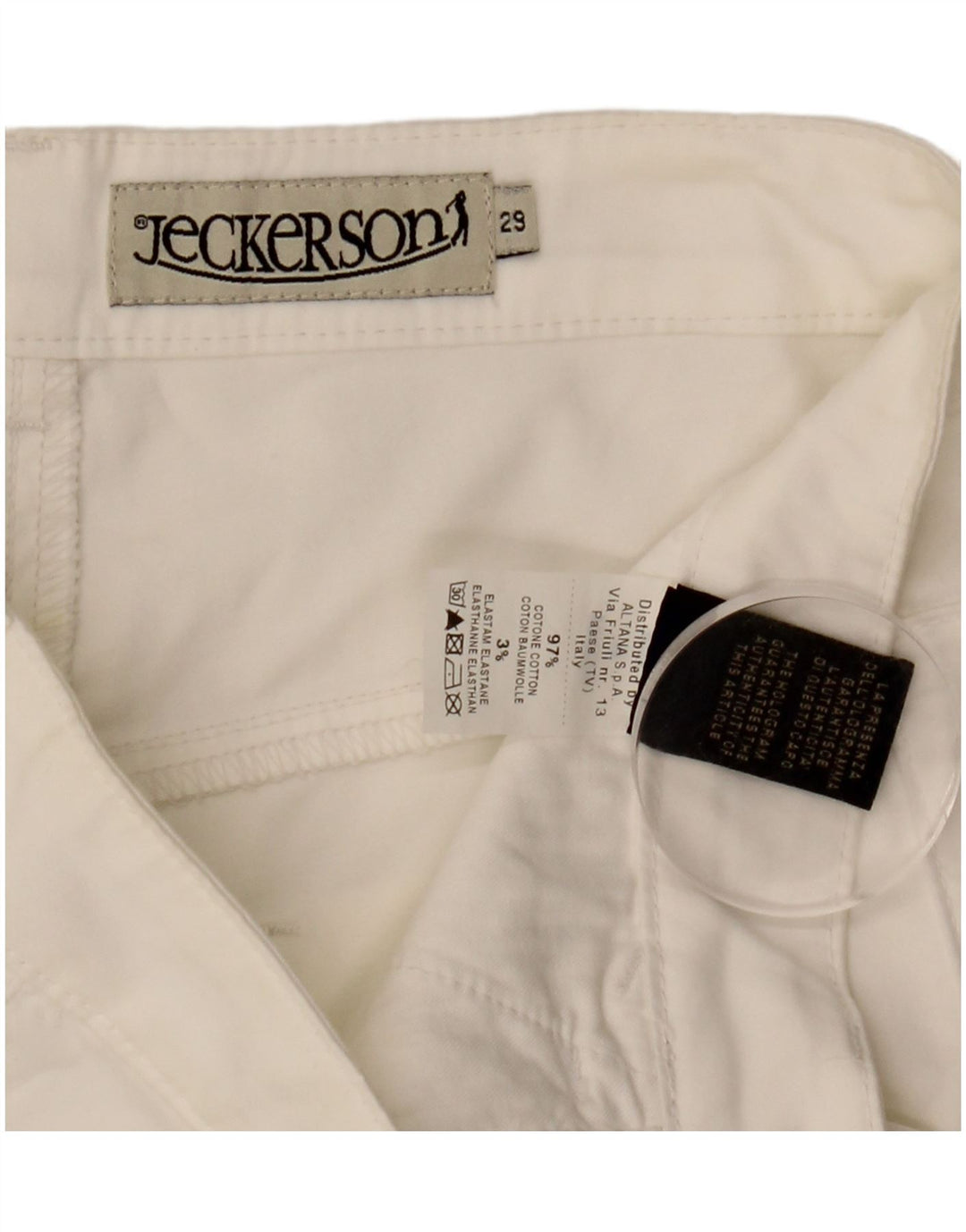 Jeckerson Short décontracté pour femme W29 en coton blanc moyen