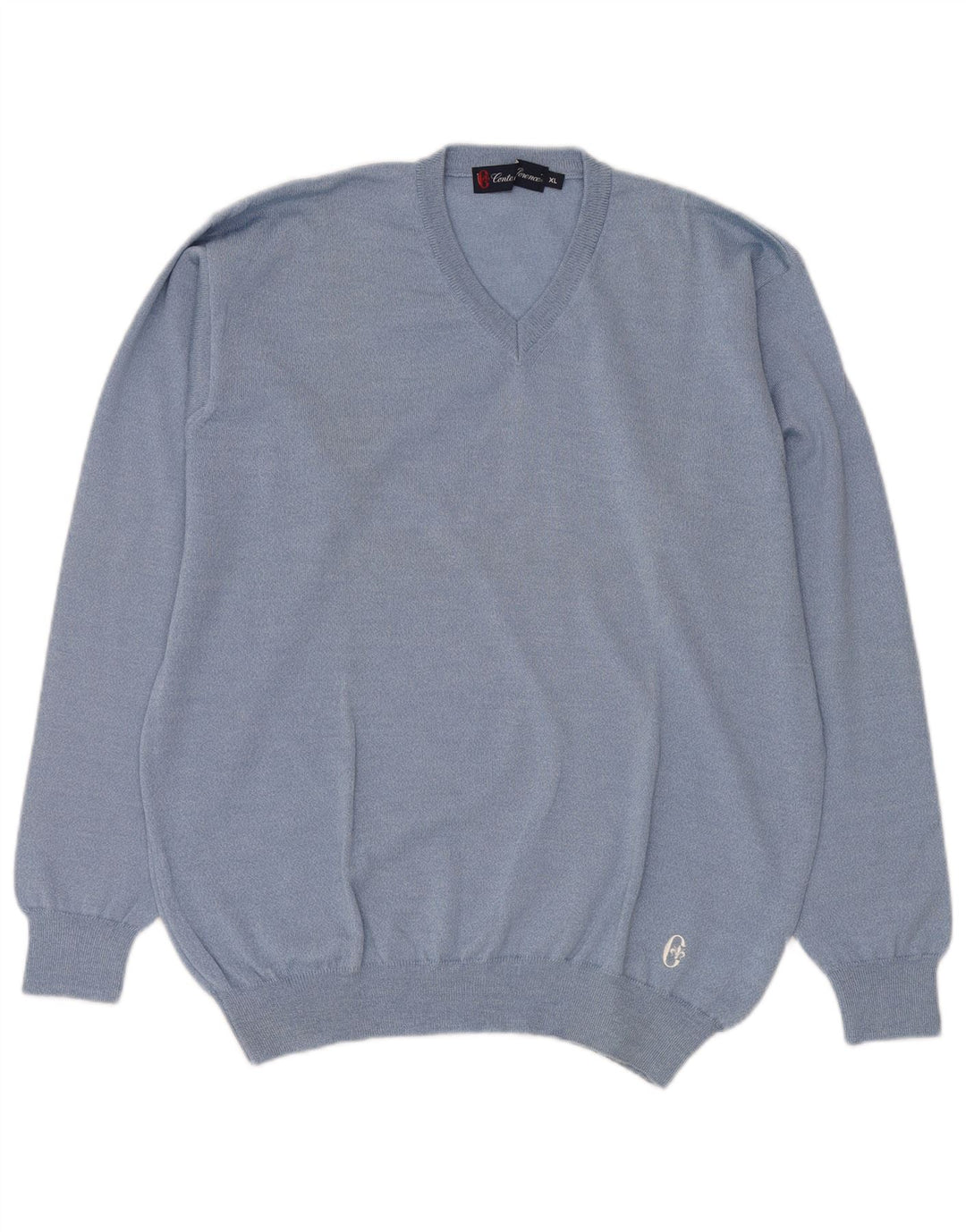CONTE OF FLORENCE Pull Col V Homme XL Bleu Laine Vierge