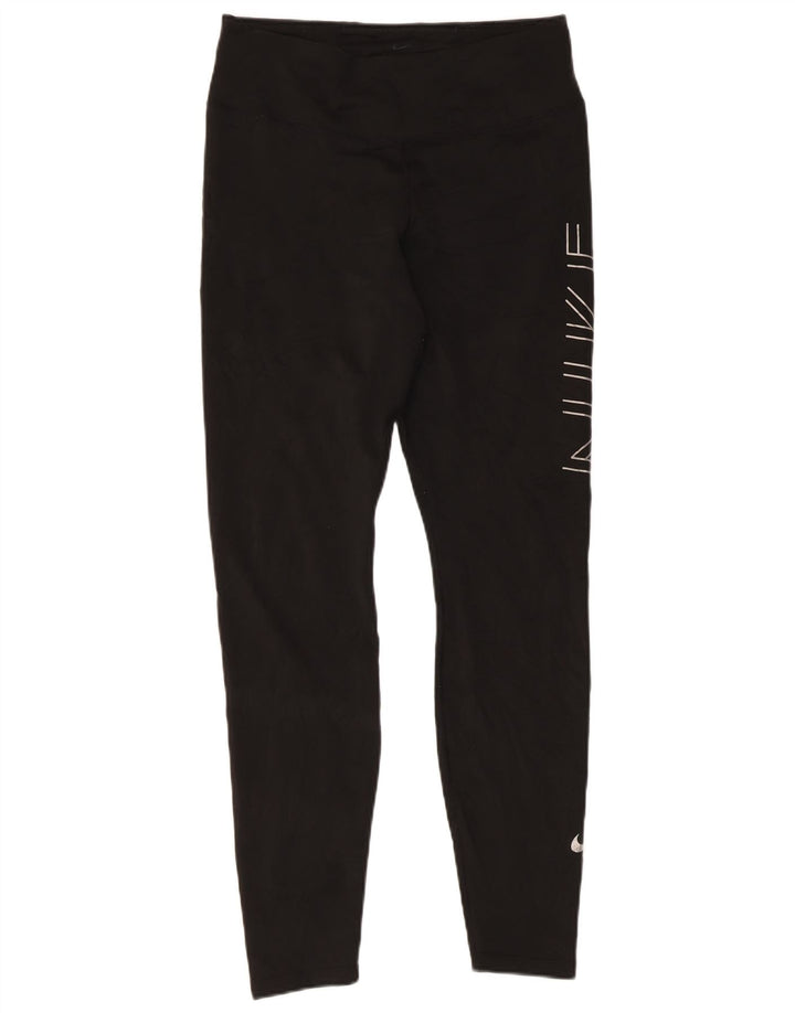 Nike Legging graphique Dri Fit pour femme UK 14 Large Noir