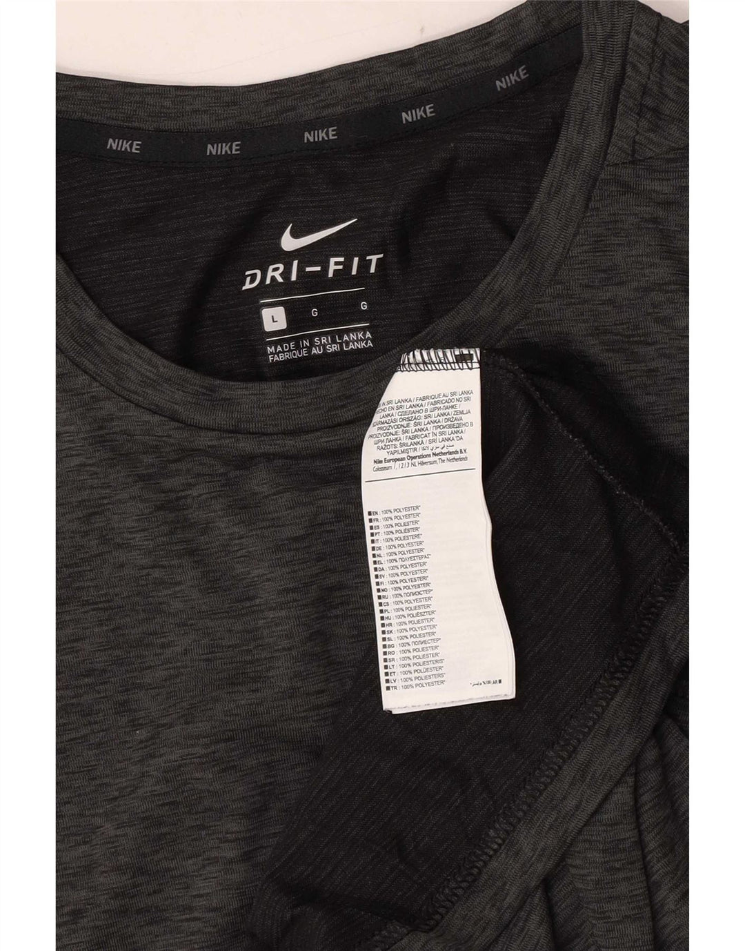 Nike Hommes Dri Fit T-Shirt Haut Large Gris Moucheté Polyester