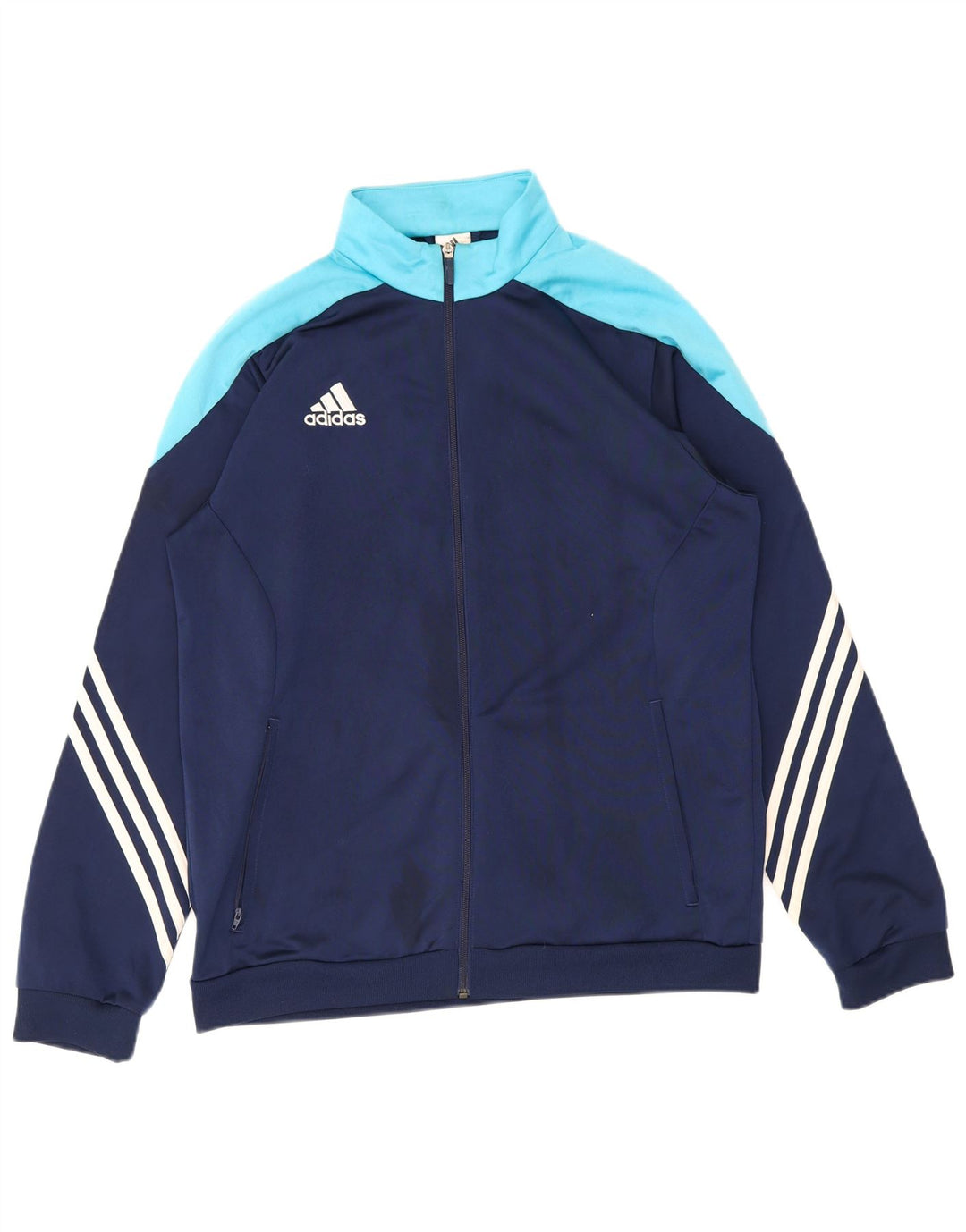 Adidas Veste de survêtement pour homme Taille L Bleu marine Colorblock Polyester
