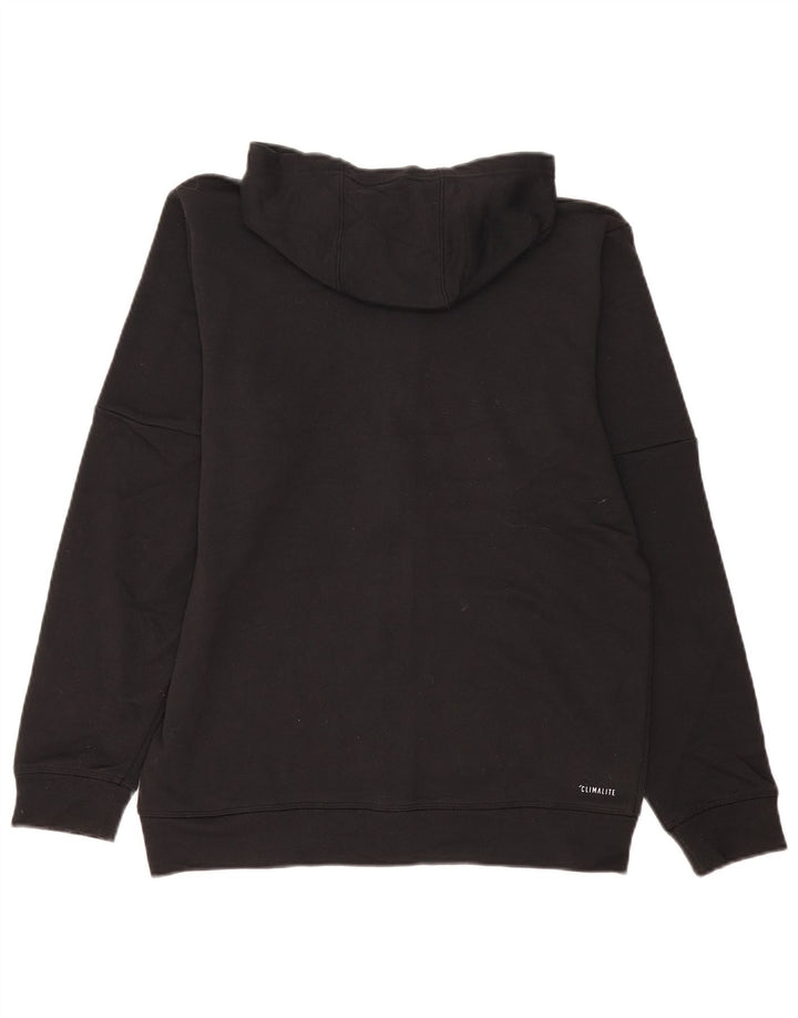 Adidas Pull à capuche zippé Climalite pour homme en polyester color block noir moyen