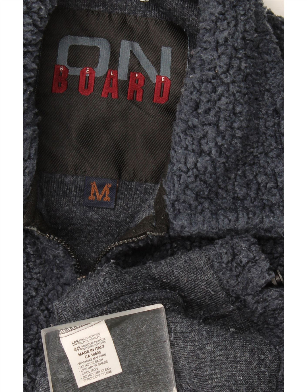 Belfe Pull oversize en polaire à col polo pour homme Bleu marine moyen