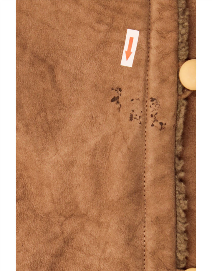 manteau en peau de mouton vintage pour femme IT 44 Cuir marron moyen