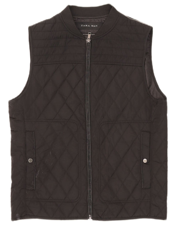 Zara Gilet matelassé pour homme UK 38 Medium Noir Polyester