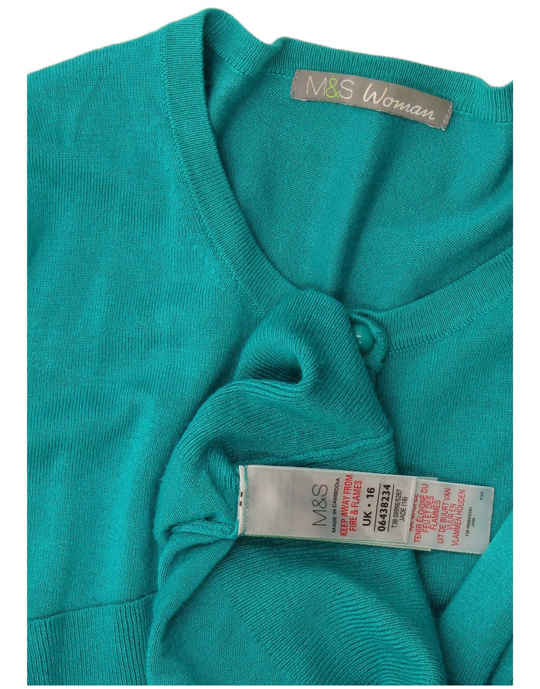 Marks & Spencer Pull Cardigan Femme UK 16 Large Bleu Viscose