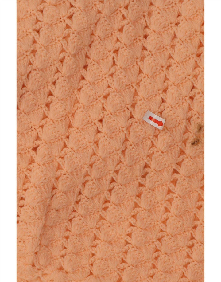 vintage Femmes Crochet Cardigan Pull UK 14 Rose Moyen