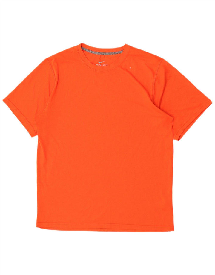 Nike Hommes Dri Fit T-Shirt Haut Orange Moyen Polyester
