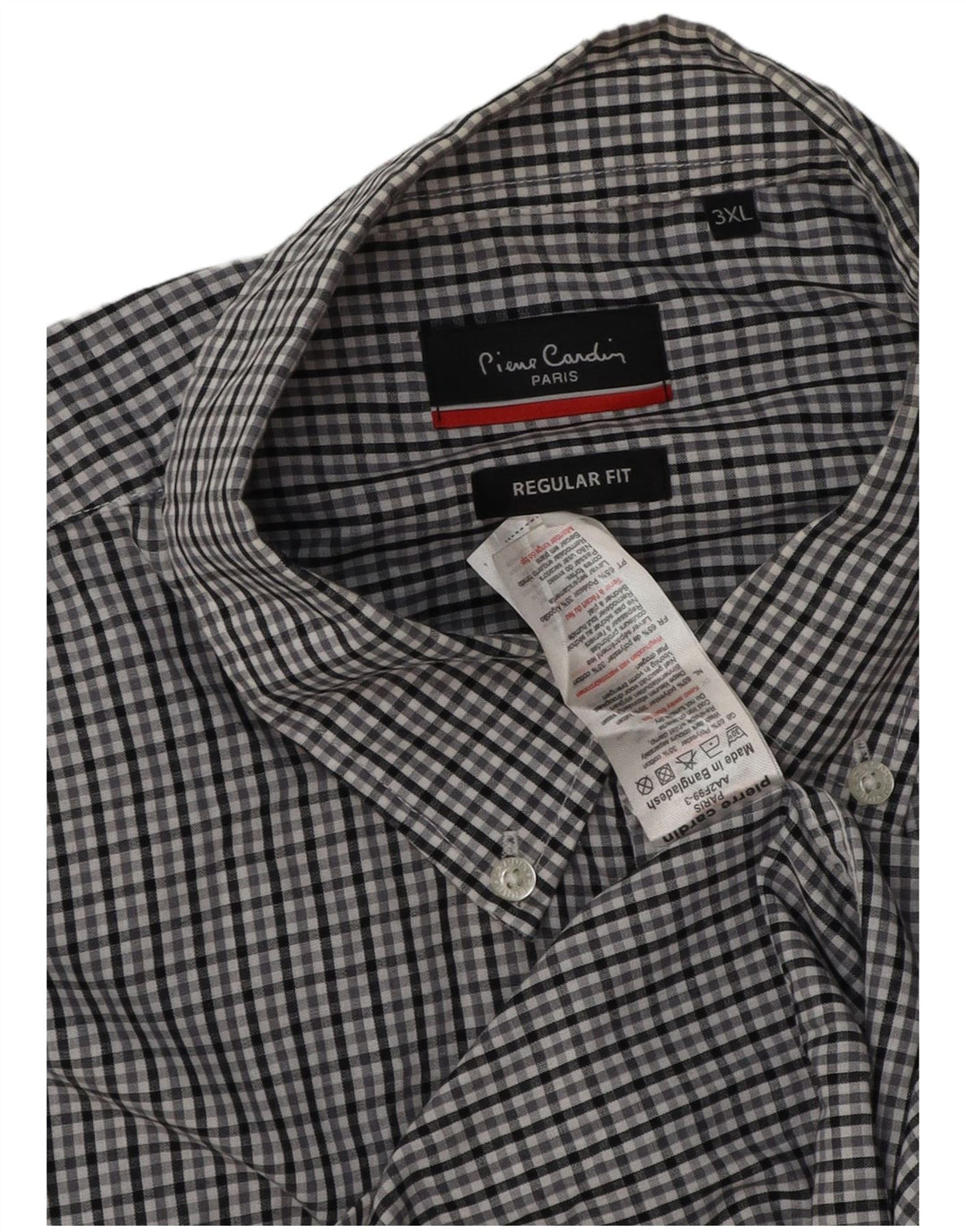 Pierre Cardin Chemise coupe régulière pour homme 3XL Gris à carreaux Polyester