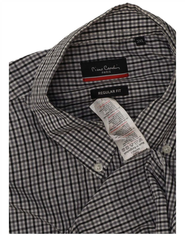 Pierre Cardin Chemise coupe régulière pour homme 3XL Gris à carreaux Polyester