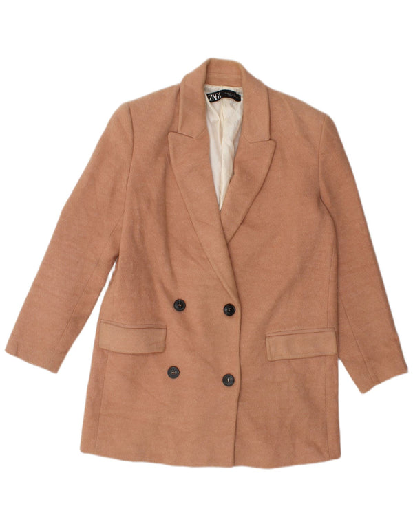 Zara Manteau surdimensionné à double boutonnage pour femme UK 6 XS Coton rose