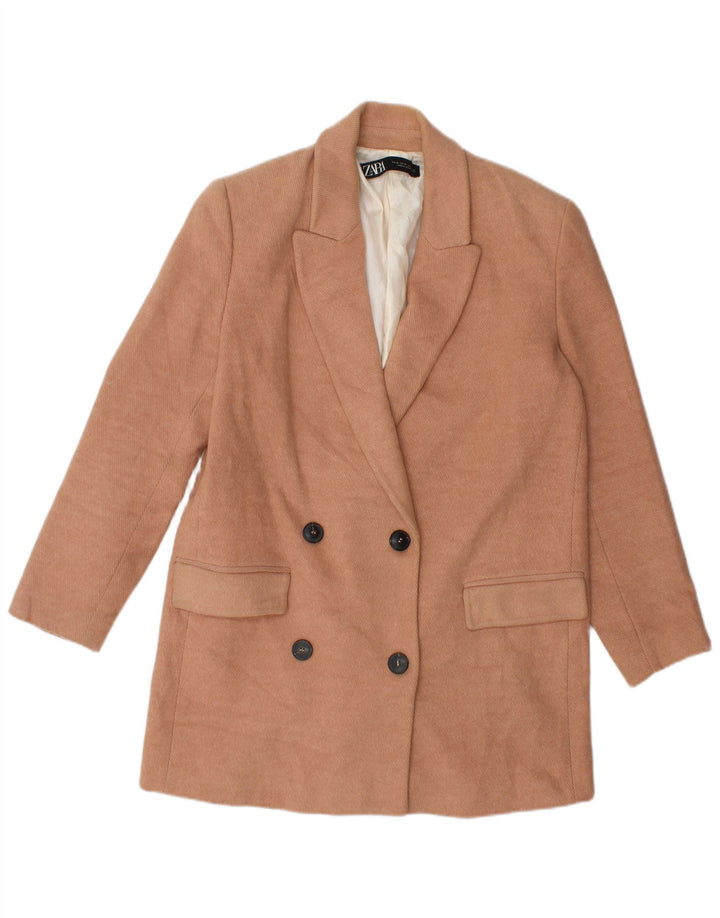 Zara Manteau surdimensionné à double boutonnage pour femme UK 6 XS Coton rose
