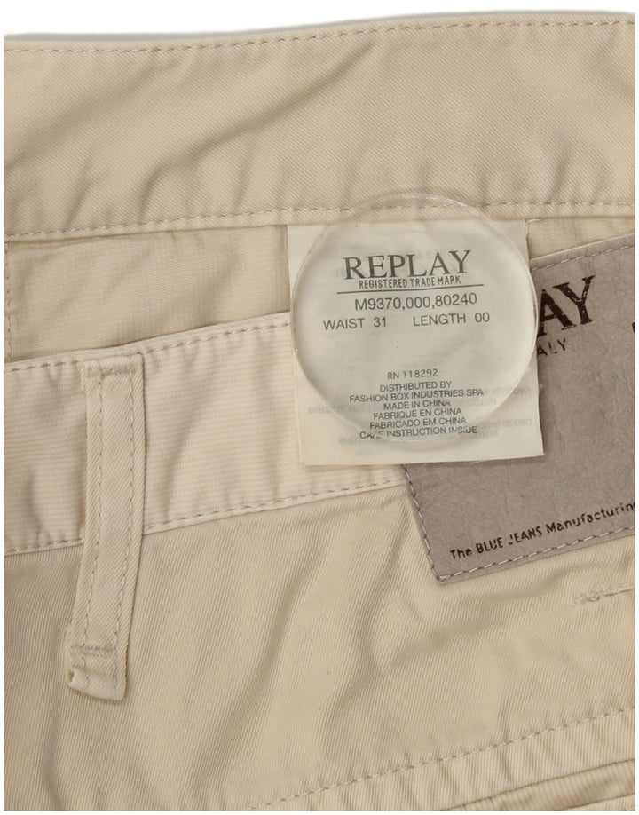 REPLAY Short Casual Homme W31 Coton Blanc Cassé Moyen