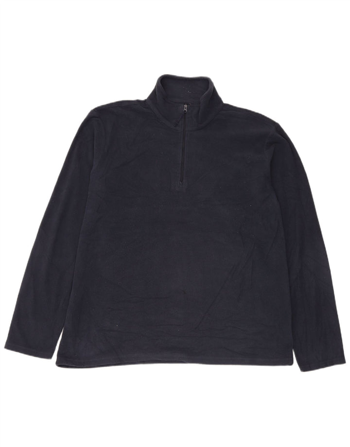 Mountain Warehouse Pull polaire à col zippé pour homme en polyester bleu marine Taille L