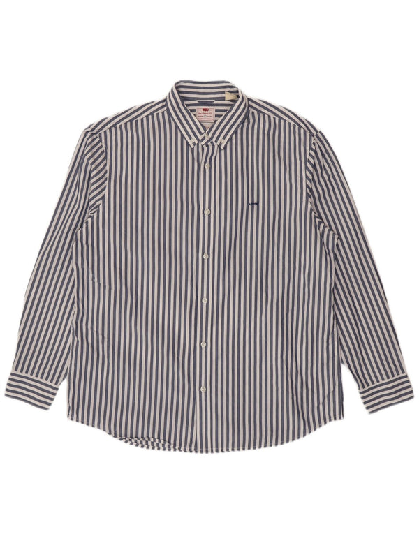Levi's Chemise Relaxed Homme Bleu Large en Coton à Fines Rayures