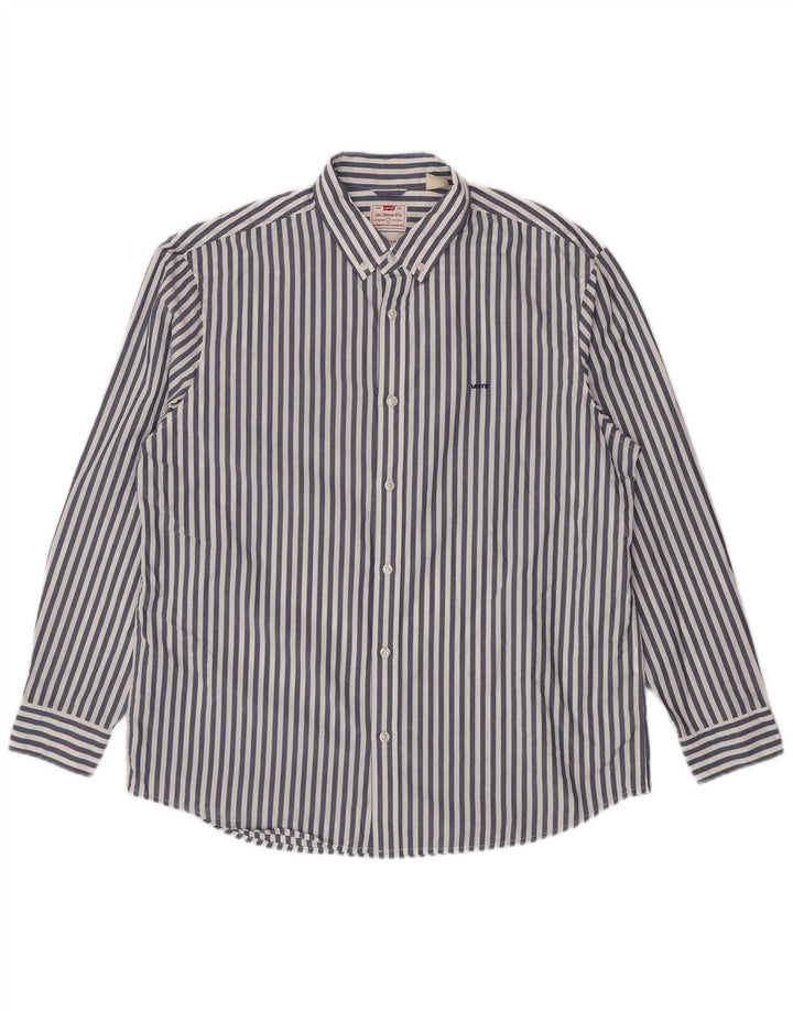 Levi's Chemise Relaxed Homme Bleu Large en Coton à Fines Rayures