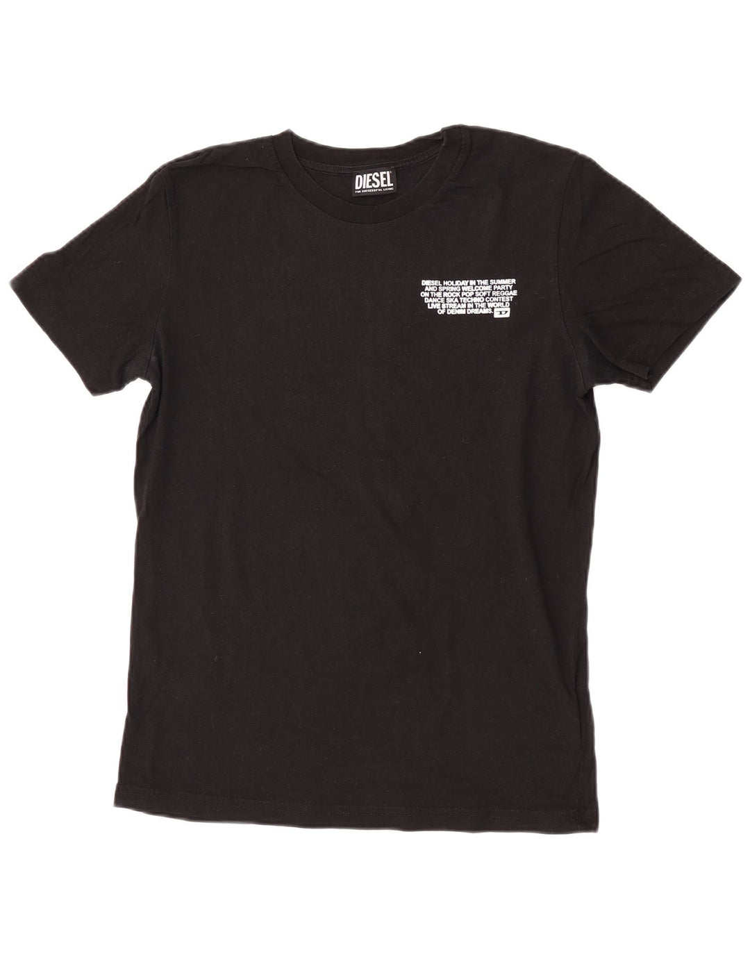 Diesel T-Shirt Graphique Homme Petit Noir Coton