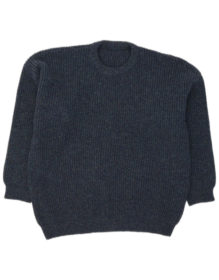 vintage Homme Crew Neck Jumper Pull XL Bleu Marine