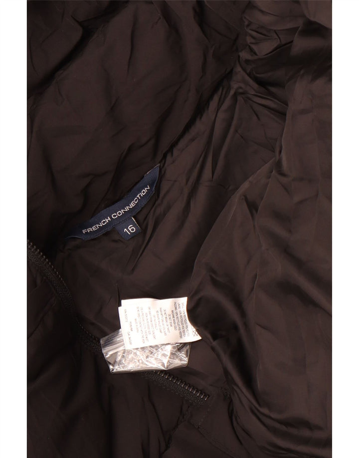 French Connection Veste matelassée courte surdimensionnée pour femme UK 16 Large Noir