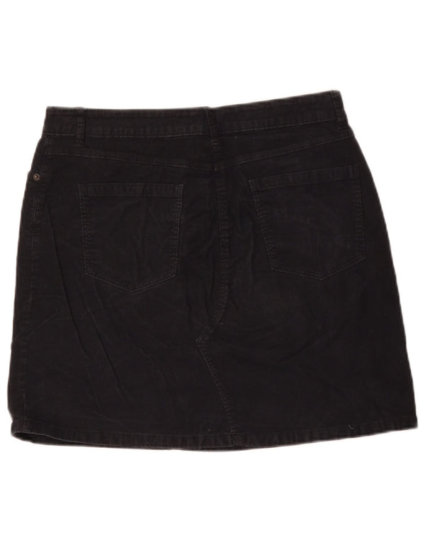 Marks & Spencer Mini jupe en velours côtelé pour femme UK 12 Medium W32 Coton noir
