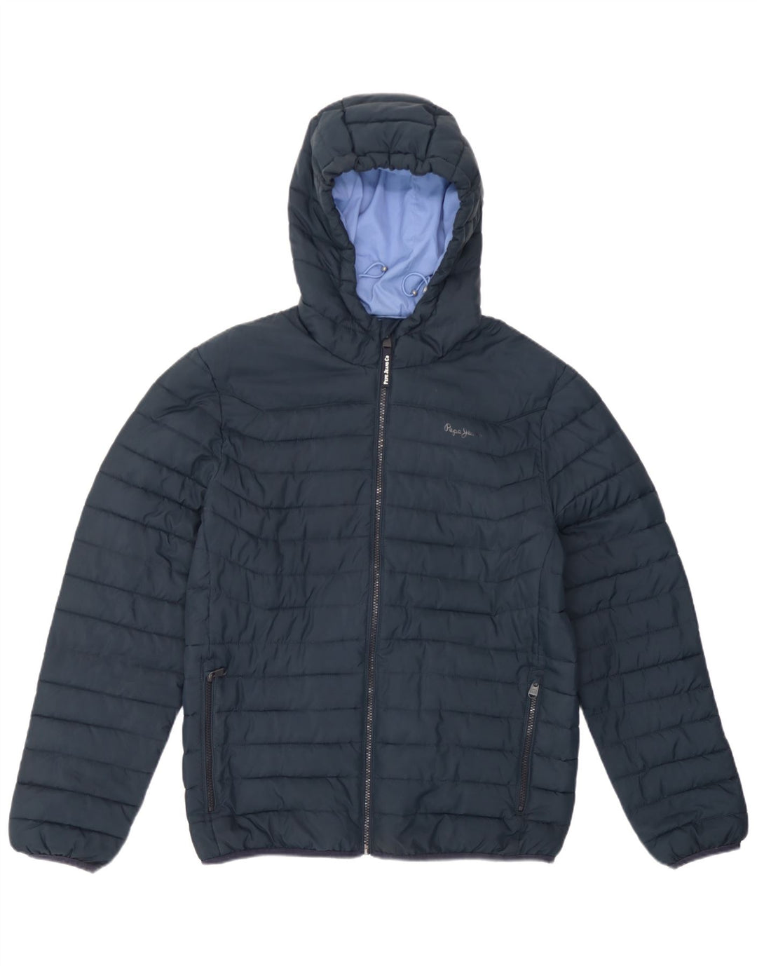 PEPE Jeans Veste matelassée à capuche pour homme UK 38 Bleu marine moyen Polyester