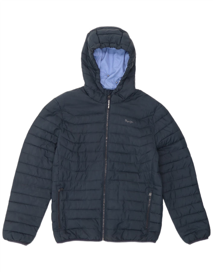 PEPE Jeans Veste matelassée à capuche pour homme UK 38 Bleu marine moyen Polyester