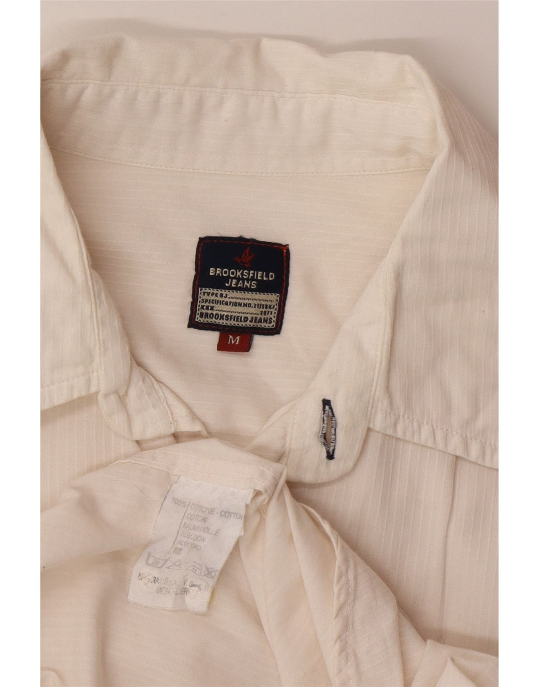 Chemise Homme Brooksfield Coton Rayé Beige Moyen