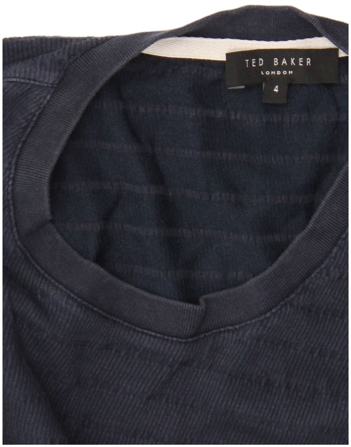 Ted Baker T-Shirt Homme Taille 4 Large Bleu Marine Coton