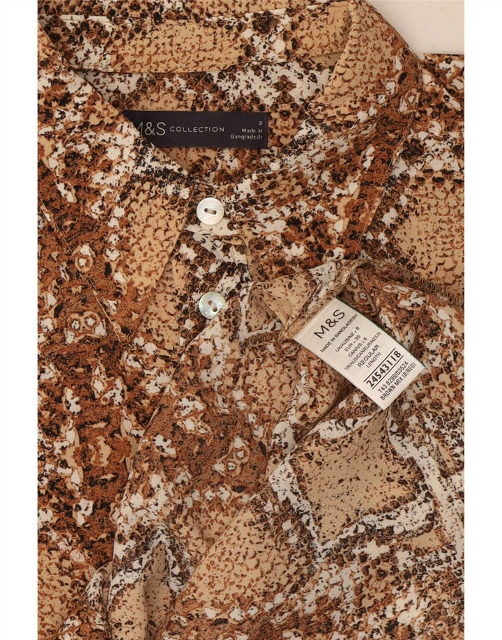 Marks & Spencer Chemisier Femme UK 8 Petit Marron Imprimé Animal Polyester