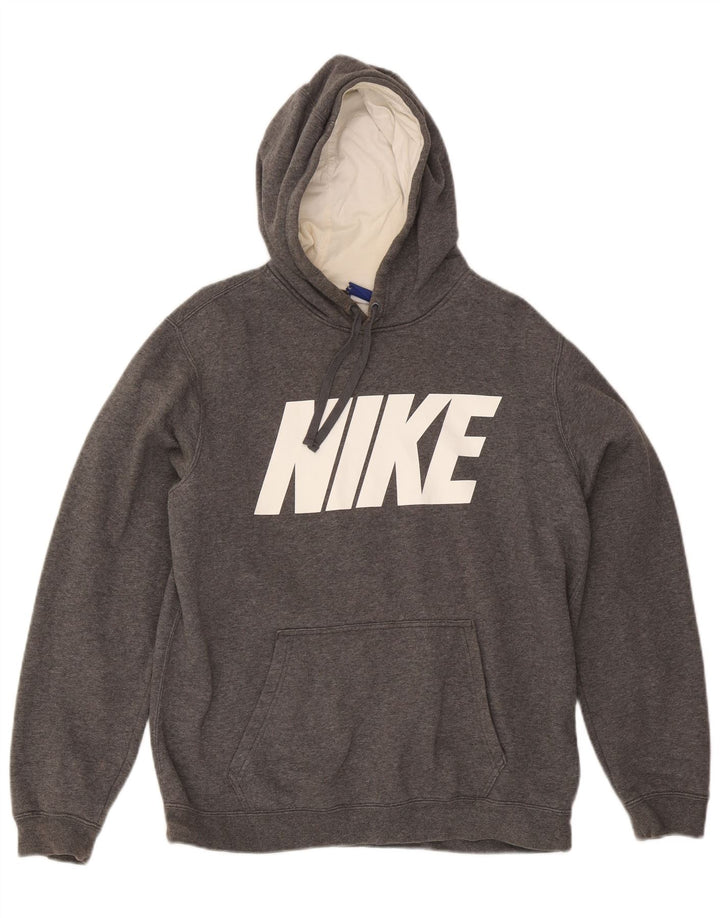 Nike Pull à capuche graphique en coton gris moyen pour homme