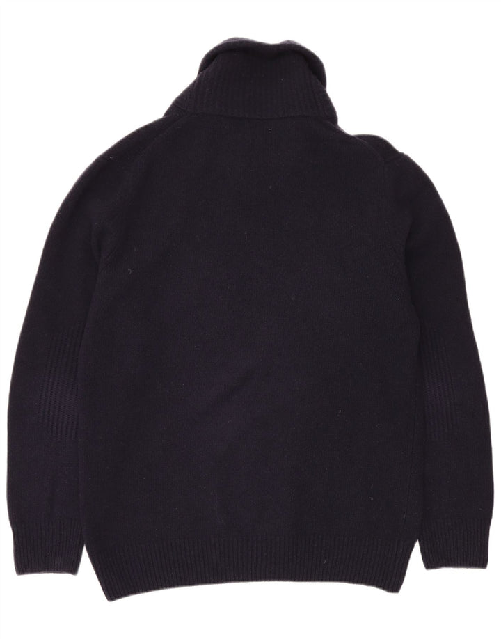 Lyle & Scott Pull à col châle pour homme en laine bleu marine