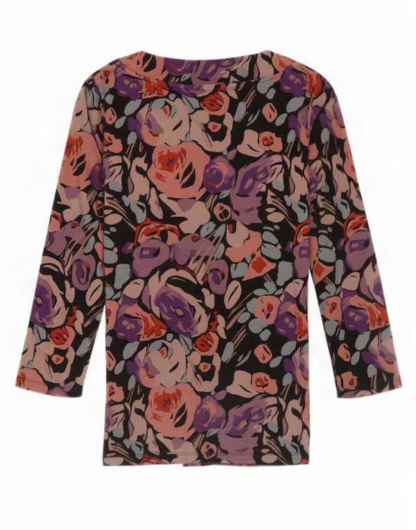 Ralph Lauren Haut pour femme à manches 3/4 UK 10 Petite viscose florale multicolore