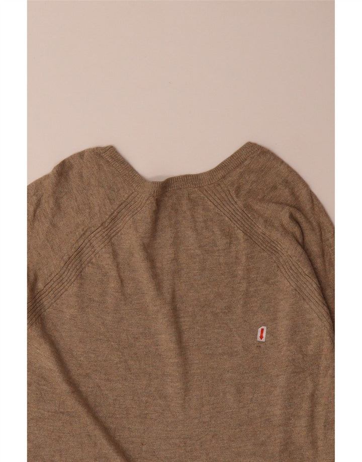 MOSSIMO Womens Boat Neck Jumper Sweater UK 10 Small Brown Nylon Vintage Mossimo and Second-Hand Mossimo from Messina Hembry 