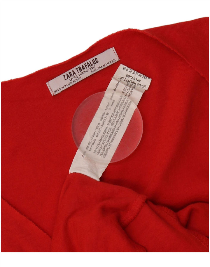 Zara Femme Robe Trafaluc Shift UK 14 Coton Rouge Moyen